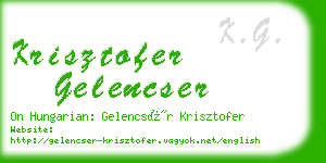 krisztofer gelencser business card